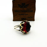 Handcrafted Exquisite Oval Ruby 925K Sterling Silver Ring for Women | Authentic & Unique Gift