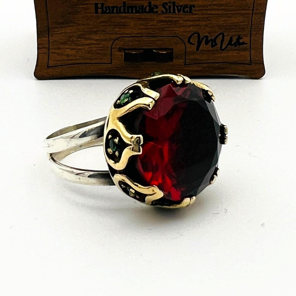 Handcrafted Exquisite Oval Ruby 925K Sterling Silver Ring for Women | Authentic & Unique Gift