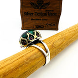 خاتم زمرد بيضاوي فاخر مصنوع يدويًا من الفضة الإسترلينية 925 للنساء - هدية مدروسة