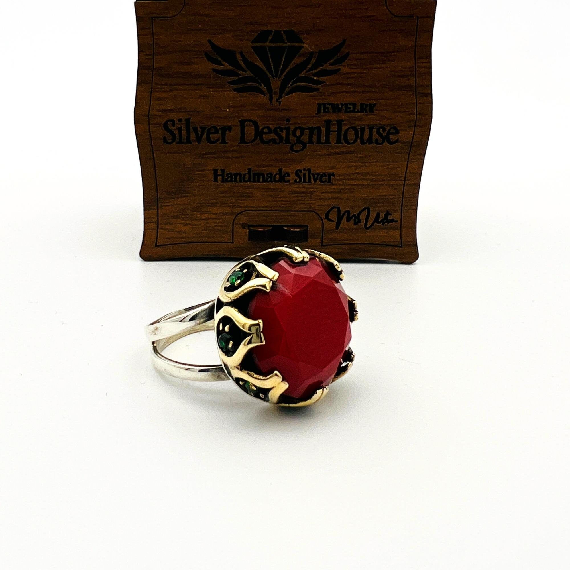 Oval Ruby Stone Women's Ring
