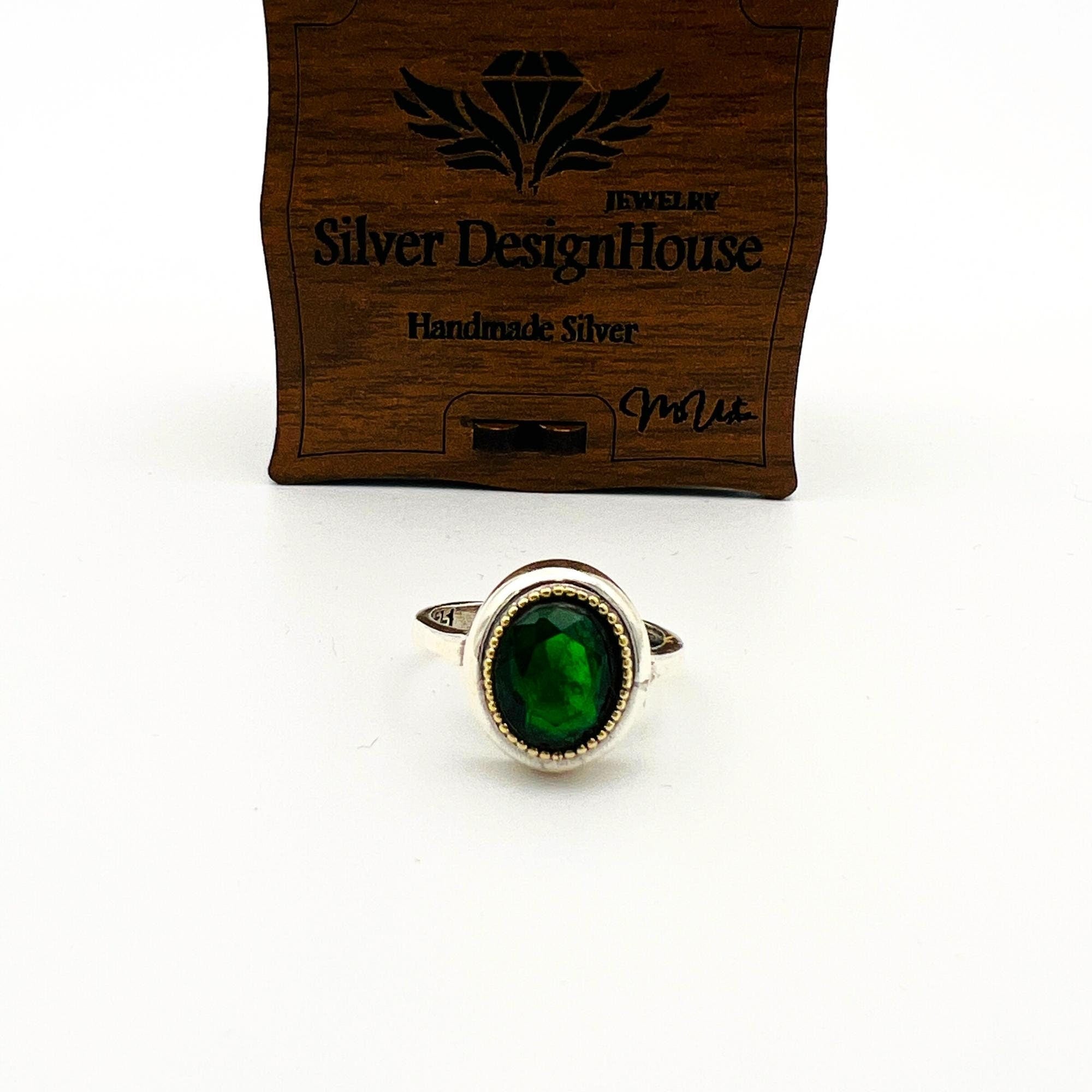 Men's Blue Tourmaline Stone Sterling Silver Ring