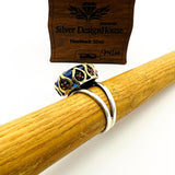 خاتم تورمالين أزرق يدوي الصنع للنساء - مجوهرات هدية أنيقة من الفضة الإسترلينية 925