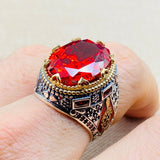 Red Ruby Stone Men's Ring