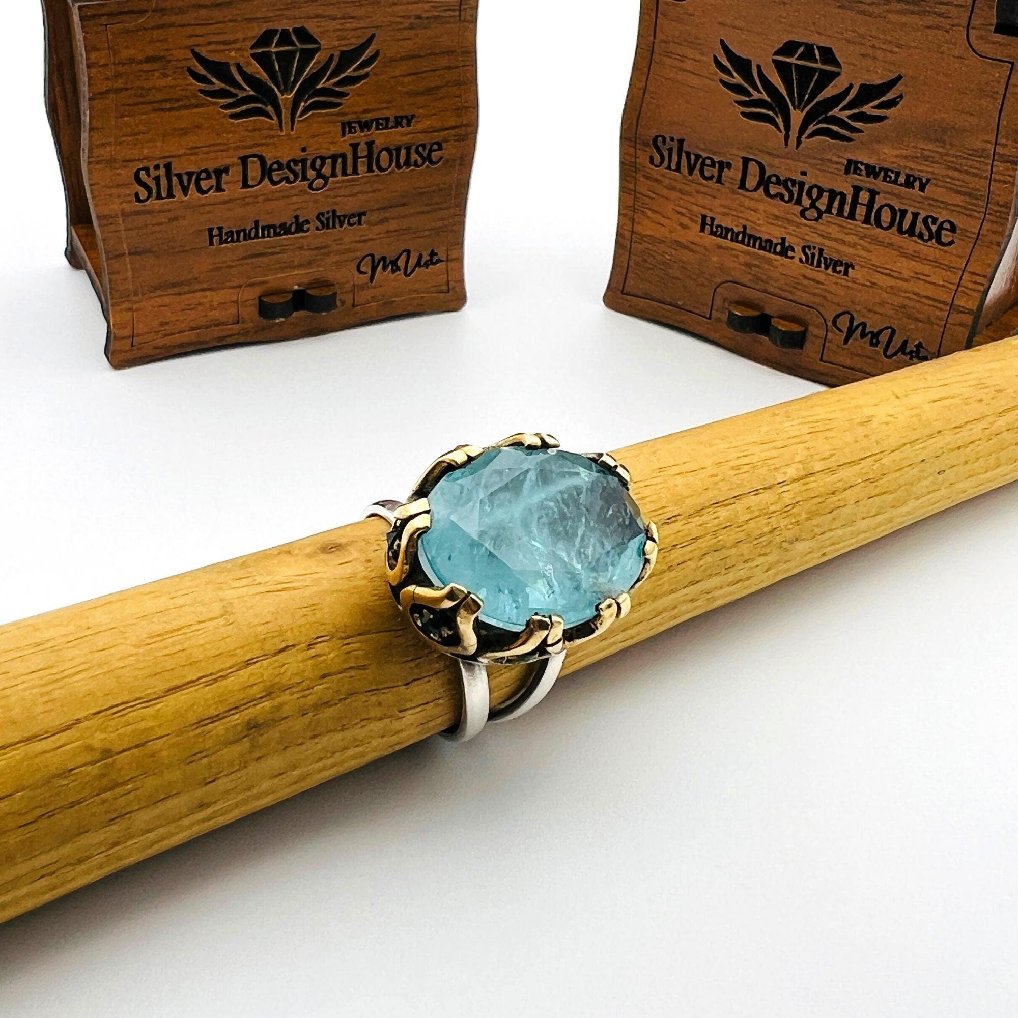 Light Blue Tourmaline Stone Women's Ring