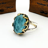 Light Blue Tourmaline Stone Women's Ring