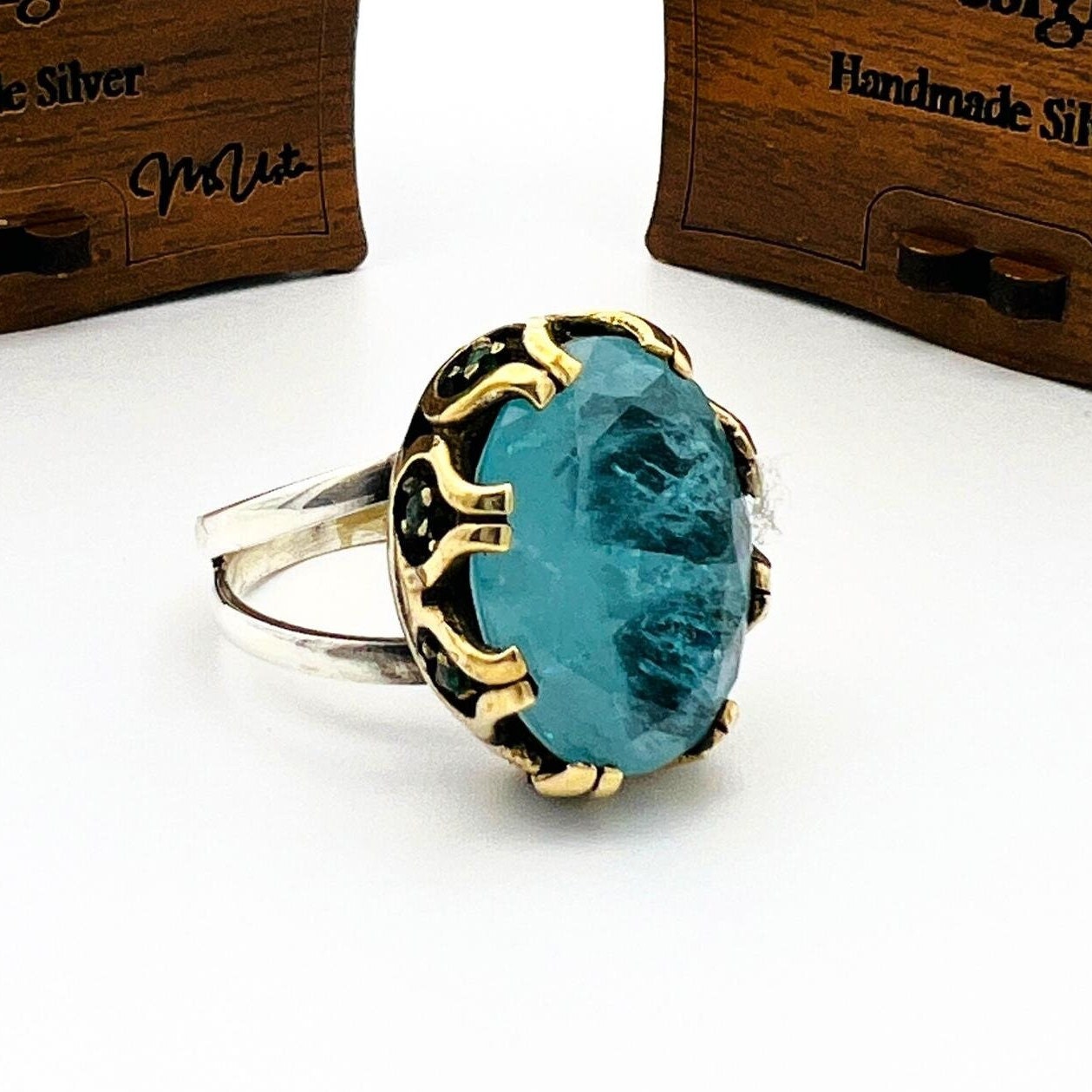 Light Blue Tourmaline Stone Women's Ring
