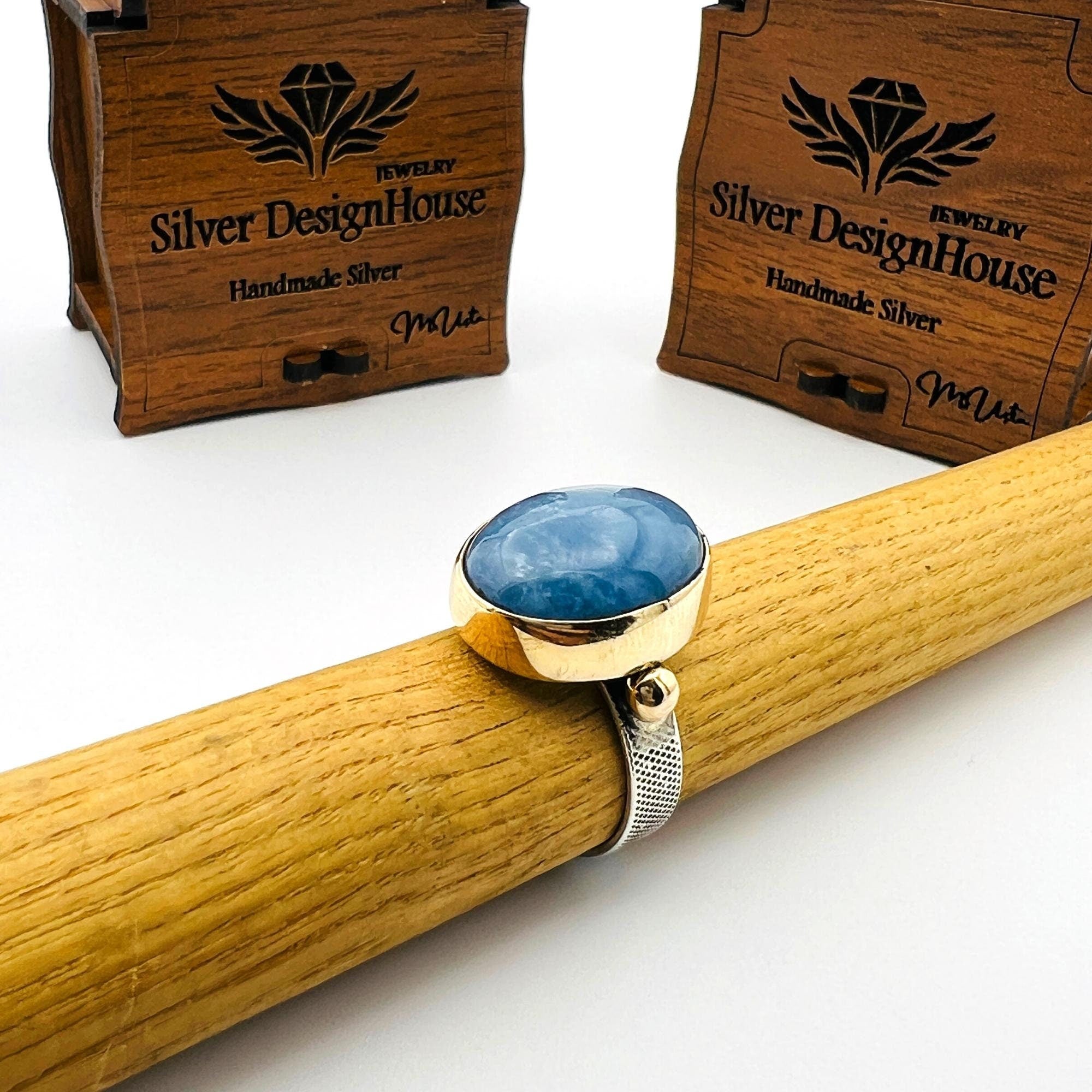 Exquisite Turkish Handmade Blue Tourmaline 925 Sterling Silver Women's Ring