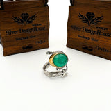Timeless Green Tourmaline Ring | Turkish Handcrafted 925K Sterling Silver Adjustable Women's Vintage Jewelry