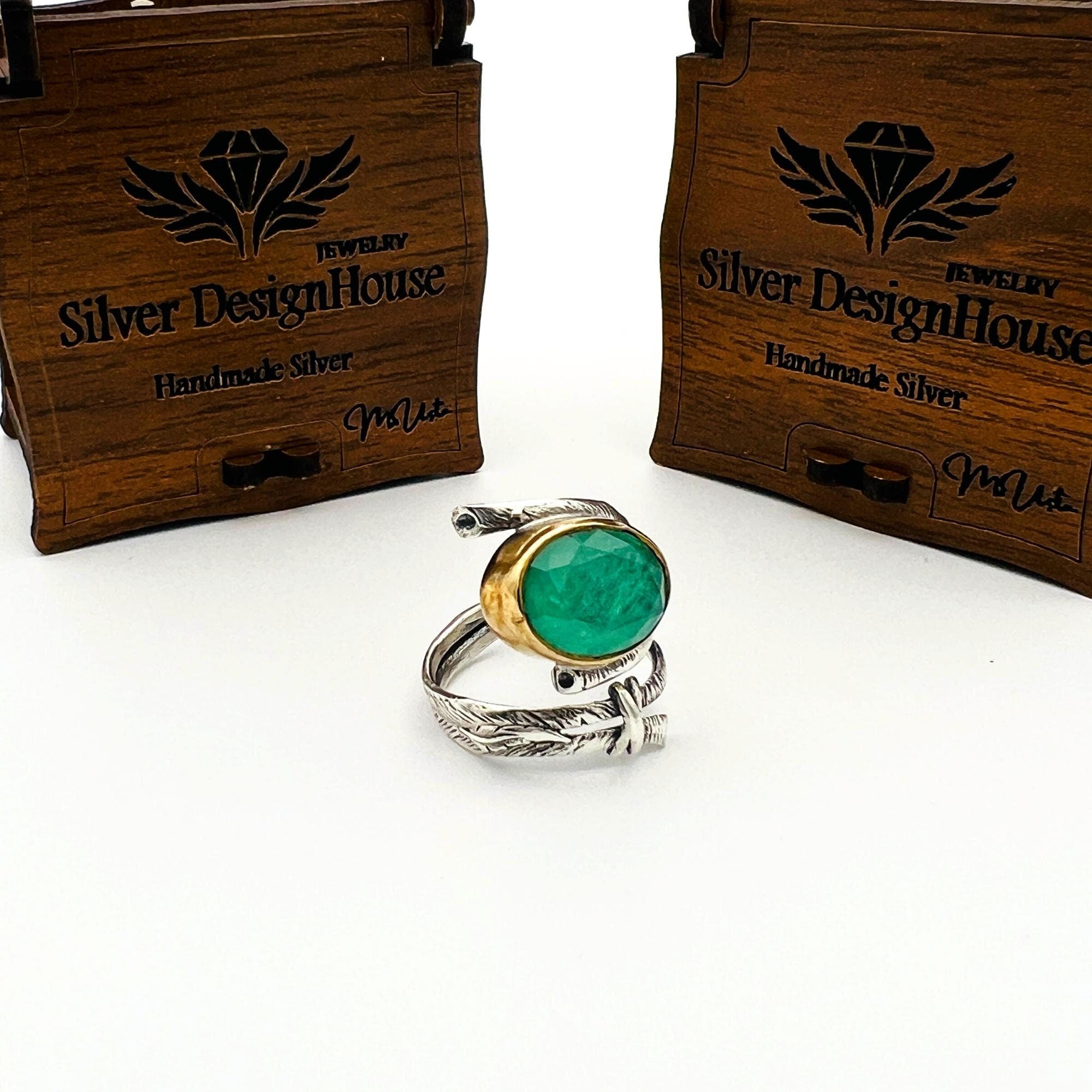 Timeless Green Tourmaline Ring | Turkish Handcrafted 925K Sterling Silver Adjustable Women's Vintage Jewelry
