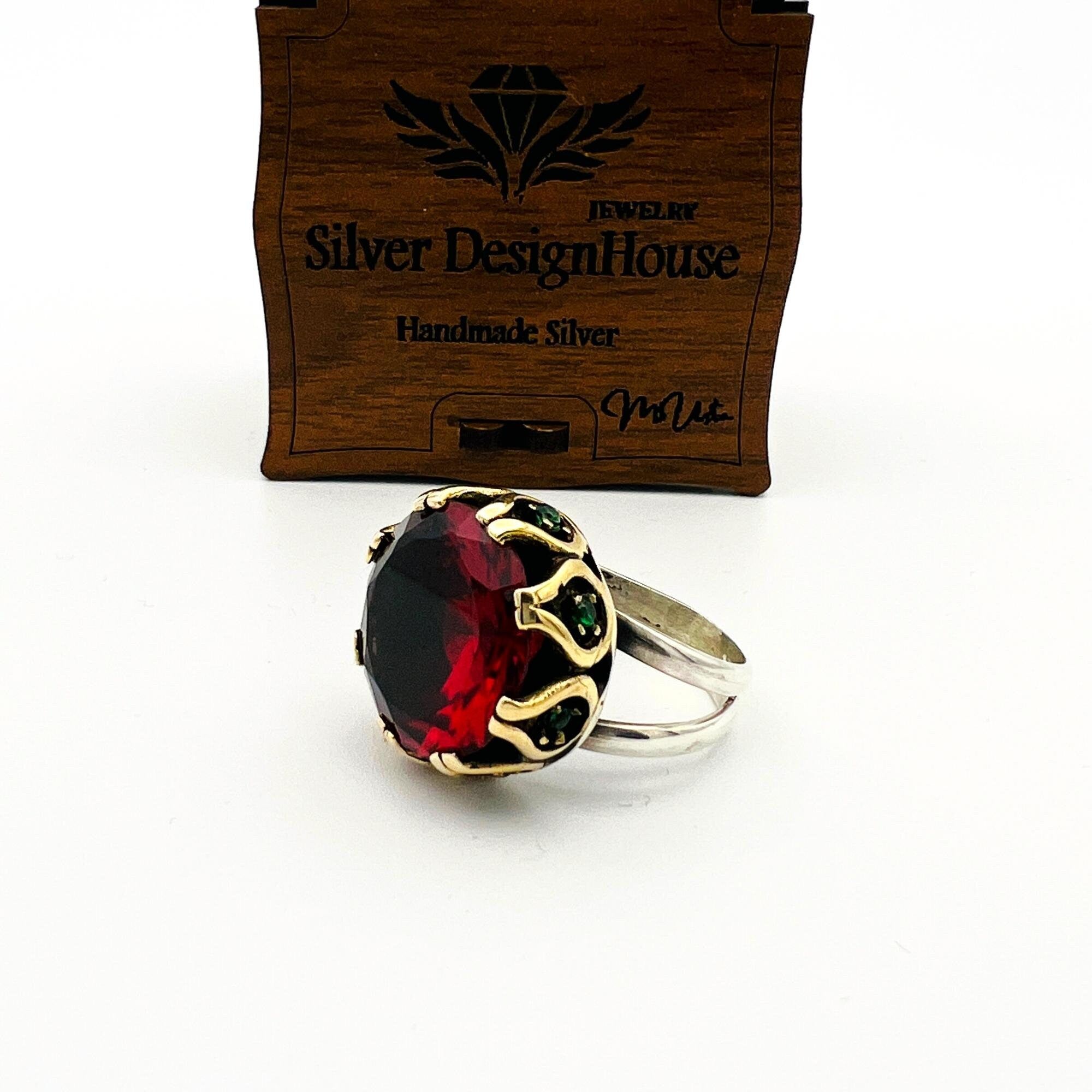 Handcrafted Exquisite Oval Ruby 925K Sterling Silver Ring for Women | Authentic & Unique Gift