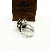 خاتم زمرد بيضاوي فاخر مصنوع يدويًا من الفضة الإسترلينية 925 للنساء - هدية مدروسة