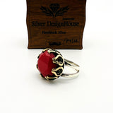Oval Ruby Stone Women's Ring