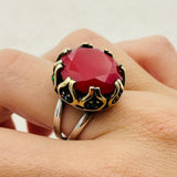 Oval Ruby Stone Women's Ring