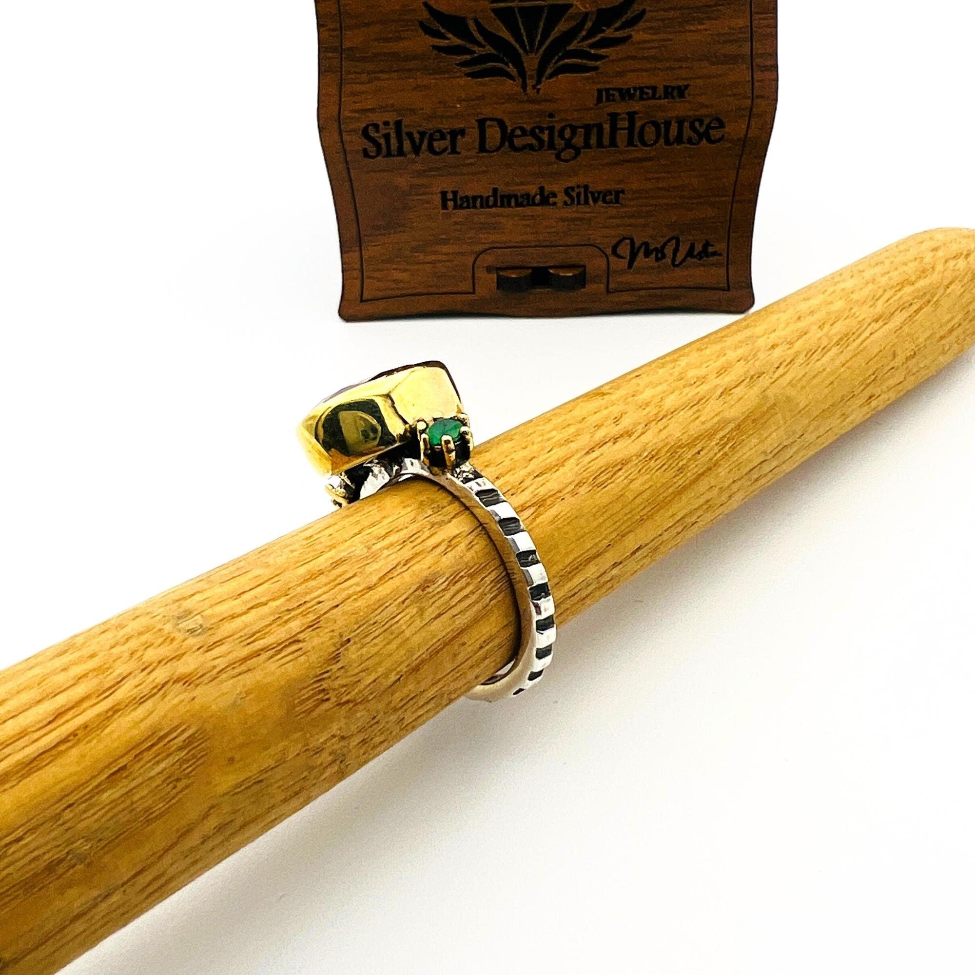 Handmade 925K Sterling Silver Citrine Ring for Women | Elegant Champagne Stone Gift