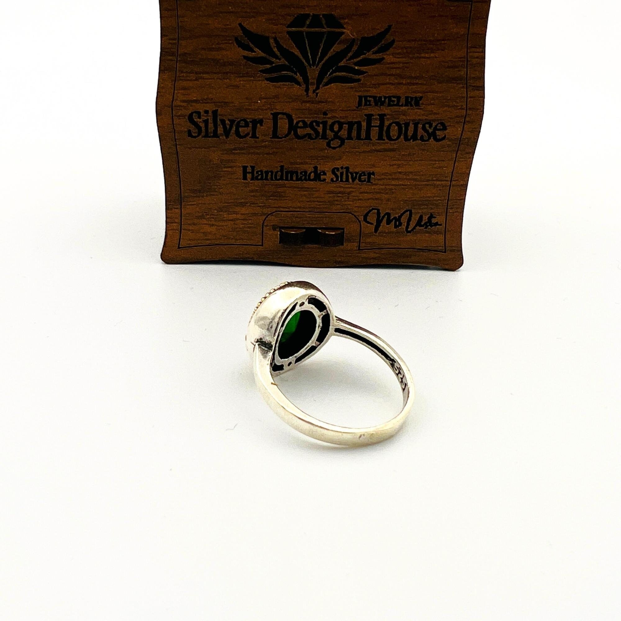 Men's Blue Tourmaline Stone Sterling Silver Ring