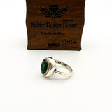 Men's Blue Tourmaline Stone Sterling Silver Ring