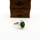 Men's Blue Tourmaline Stone Sterling Silver Ring