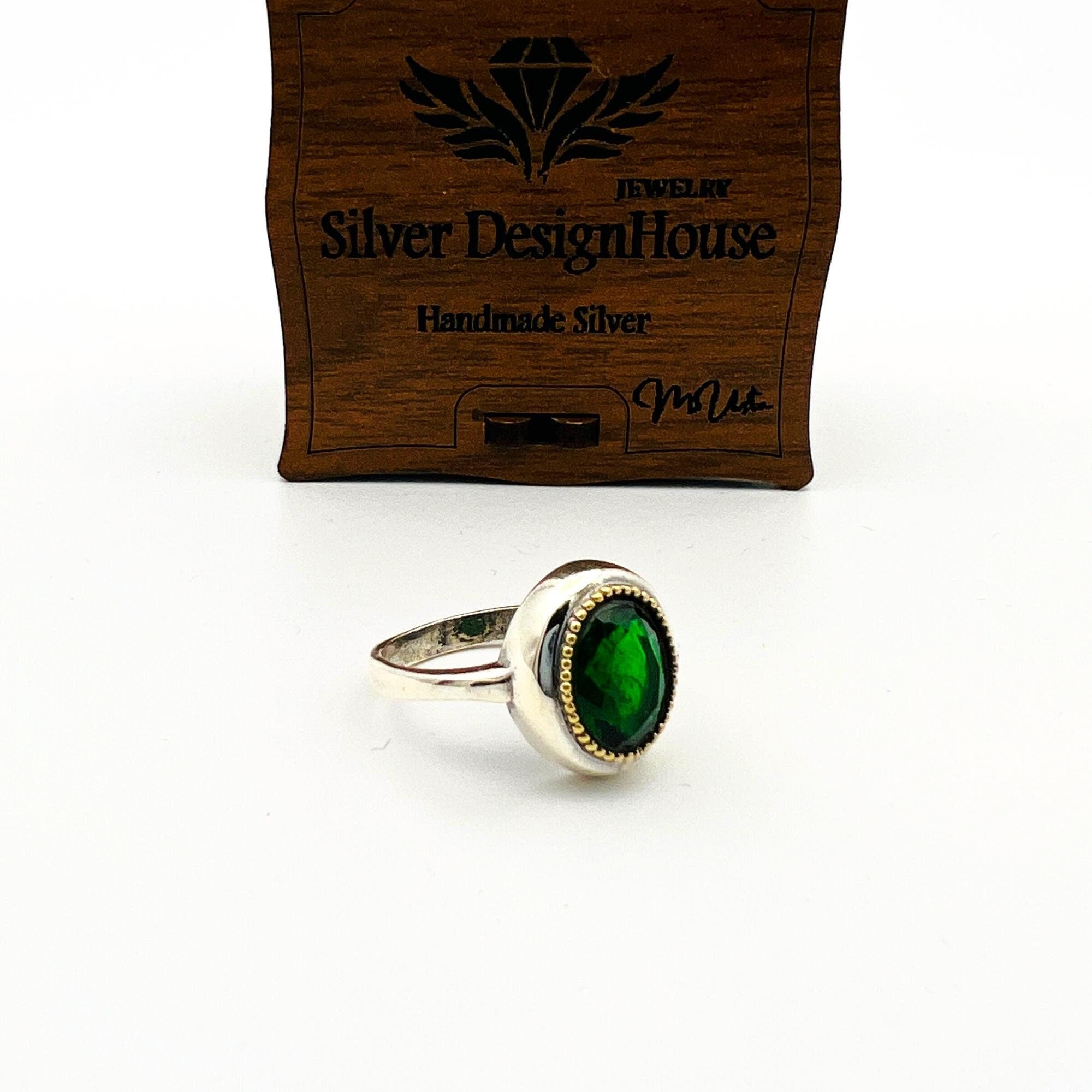 Men's Blue Tourmaline Stone Sterling Silver Ring