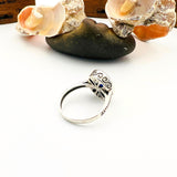 خاتم بيضاوي من الياقوت الأزرق الفاخر مصنوع يدويًا من الفضة الإسترلينية 925 للنساء | مجوهرات هدية أنيقة وفريدة