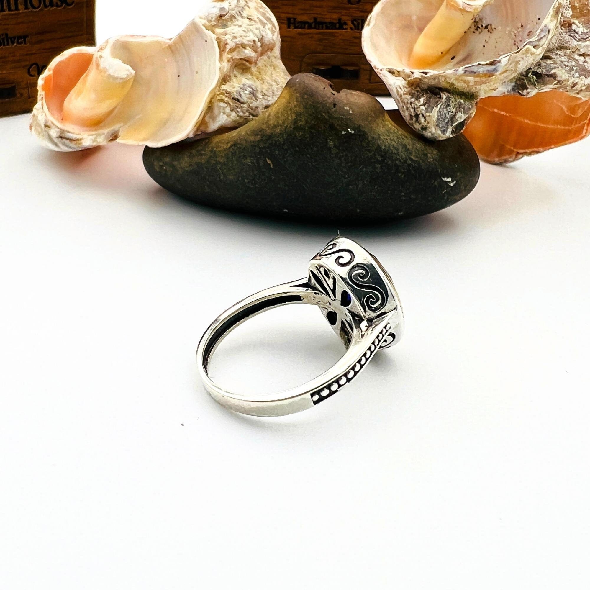 Handmade Turkish 925K Sterling Silver Purple Amethyst Oval Ring | Elegant Gift for Her