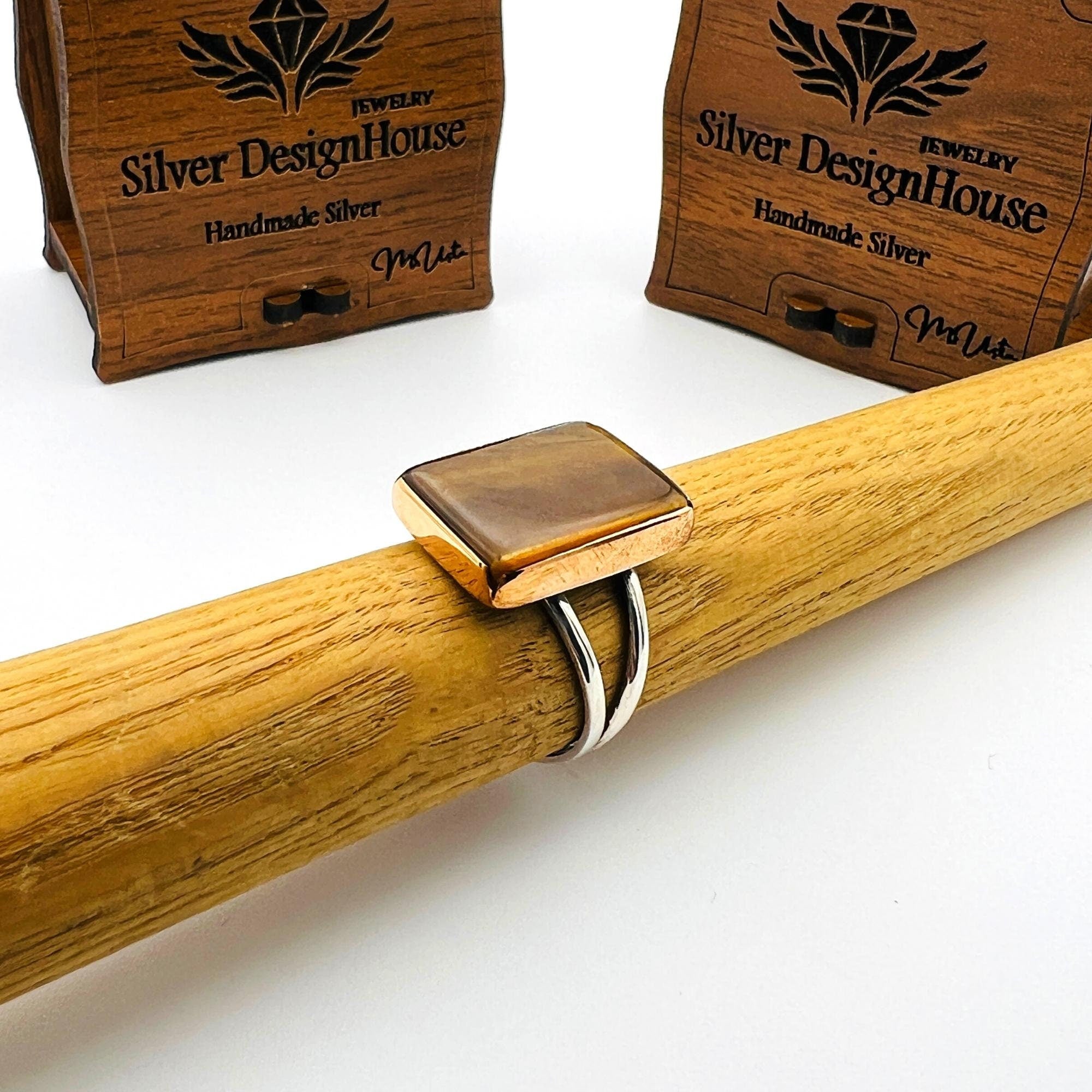 Brown Tiger's Eye Stone Women's Ring