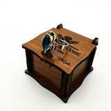 خاتم نسائي بحجر الأكوامارين