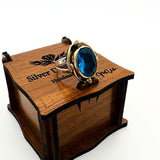 خاتم نسائي بحجر الأكوامارين