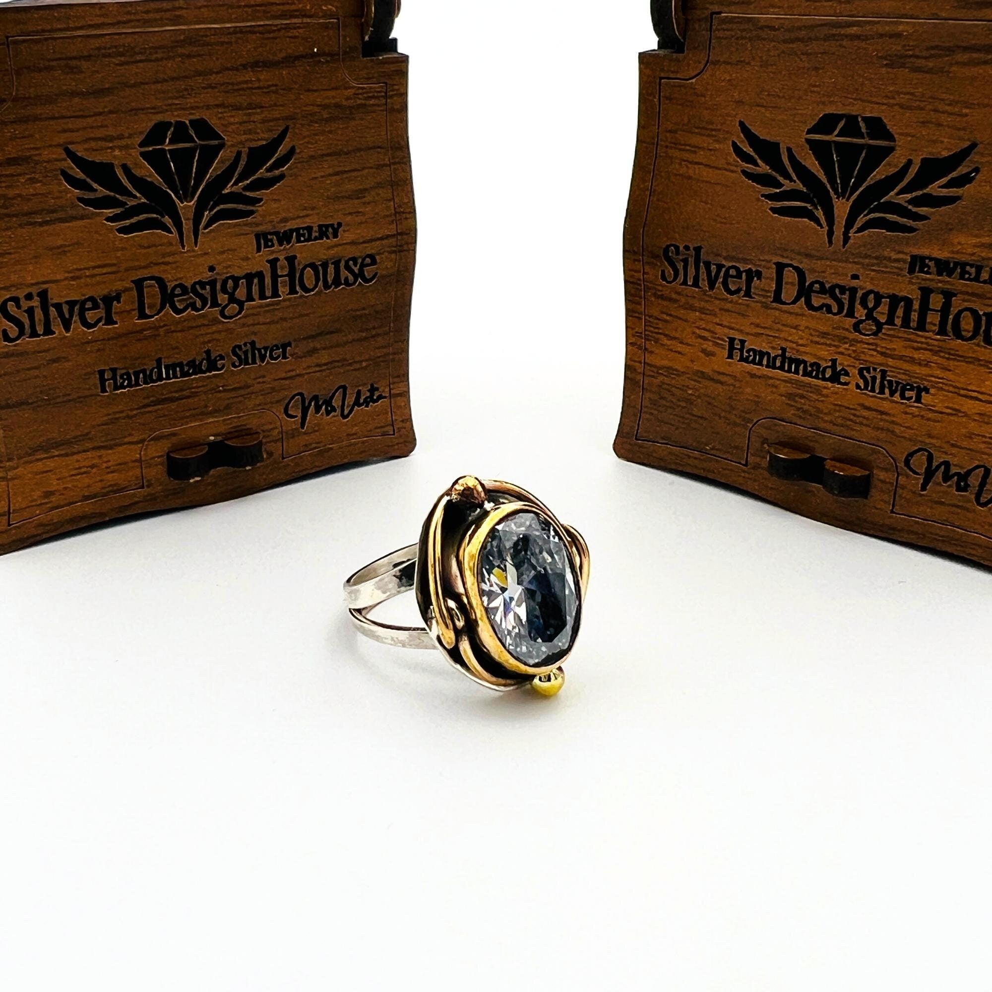 Exquisite Handmade 925K Sterling Silver White Zircon Oval Ring for Women - Timeless Gift