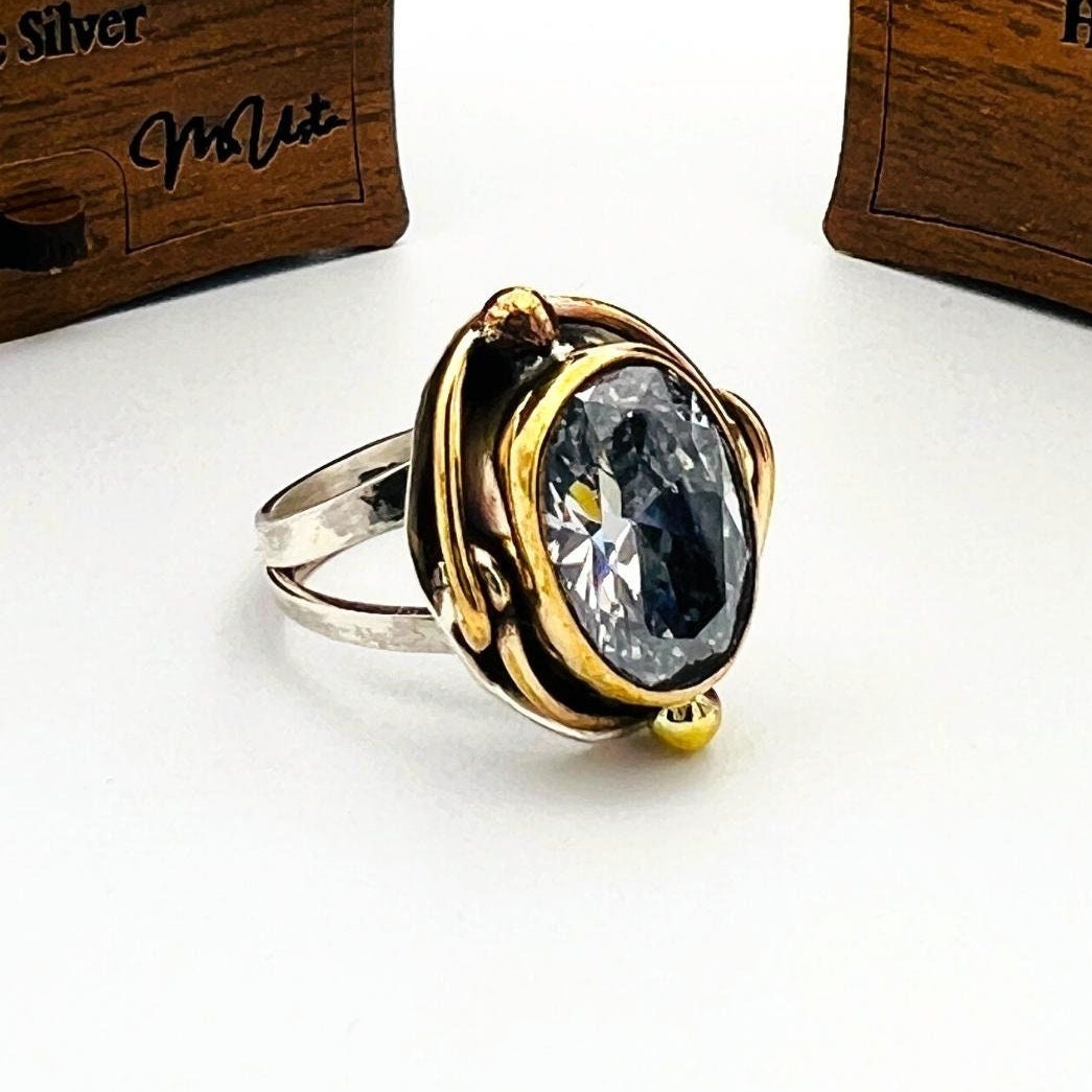 Exquisite Handmade 925K Sterling Silver White Zircon Oval Ring for Women - Timeless Gift