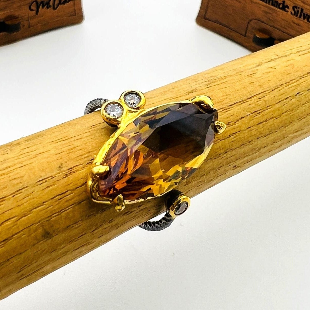 خاتم رجالي تركي عثماني مصنوع يدويًا من العقيق