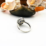 Handmade Turkish 925K Sterling Silver Purple Amethyst Oval Ring | Elegant Gift for Her