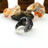 Men's Turkish Handmade Sterling Silver Red Ruby Oval Ring - 925 Gemstone Jewelry Gift for Him