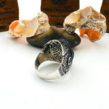 Men's Ottoman Style Peridot Sterling Silver Ring - Handcrafted Turkish Jewelry