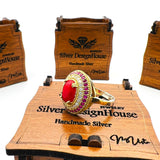 Handcrafted Turkish Sterling Silver Red Tourmaline Oval Ring | Ottoman Style Women's Gemstone Jewelry | Hurrem Sultan Inspired Gift