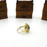 Turkish Handmade Sterling Silver Emerald Ring for Women - Ottoman Style Hurrem Sultan Inspired Green Gemstone Jewelry