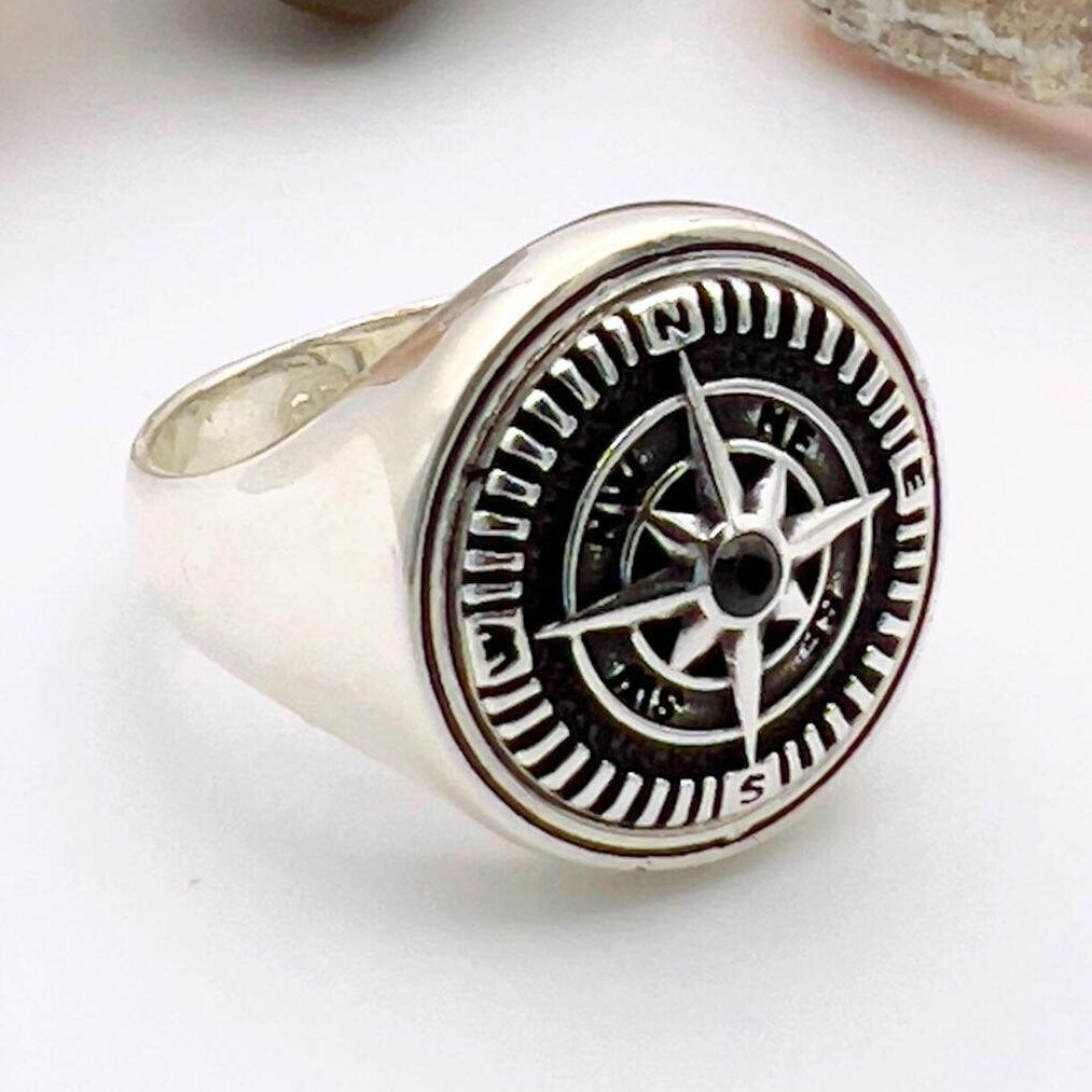 Handcrafted Turkish 925 Sterling Silver Onyx Men's Ring | Bold Statement Jewelry