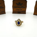 Elegant Turkish Handmade 925 Sterling Silver Blue Sapphire Ring - Ottoman Style for Women