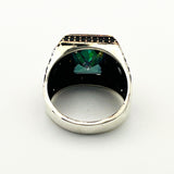 Turkish Handmade Men's Mystic Topaz 925 Sterling Silver Ring