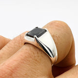 Men's Vintage Ottoman Style 925 Sterling Silver Ring | Natural Black Onyx Gemstone | Handcrafted