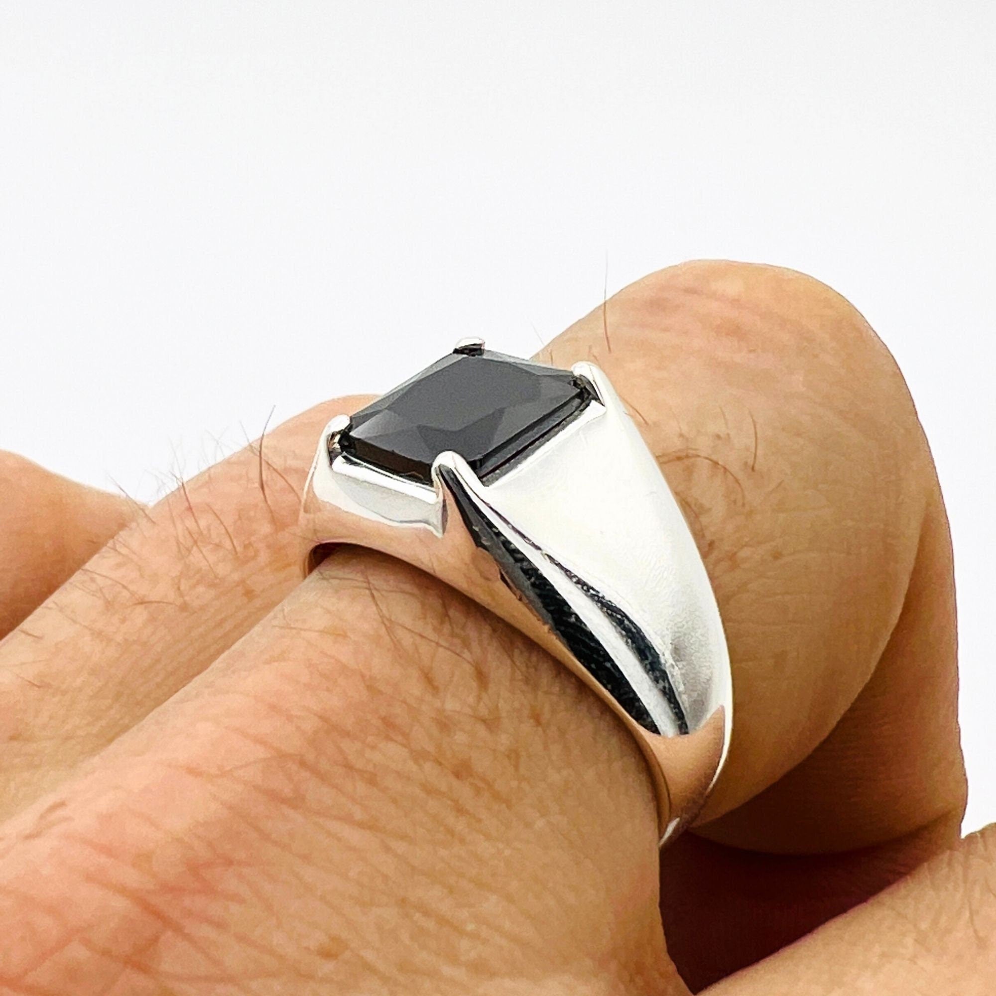 Men's Vintage Ottoman Style 925 Sterling Silver Ring | Natural Black Onyx Gemstone | Handcrafted