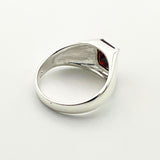 Handmade Turkish Sterling Silver Ruby Ring for Men | Modern Minimalist Signet Style