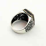 Men's Handmade Ruby Stone Silver Ring