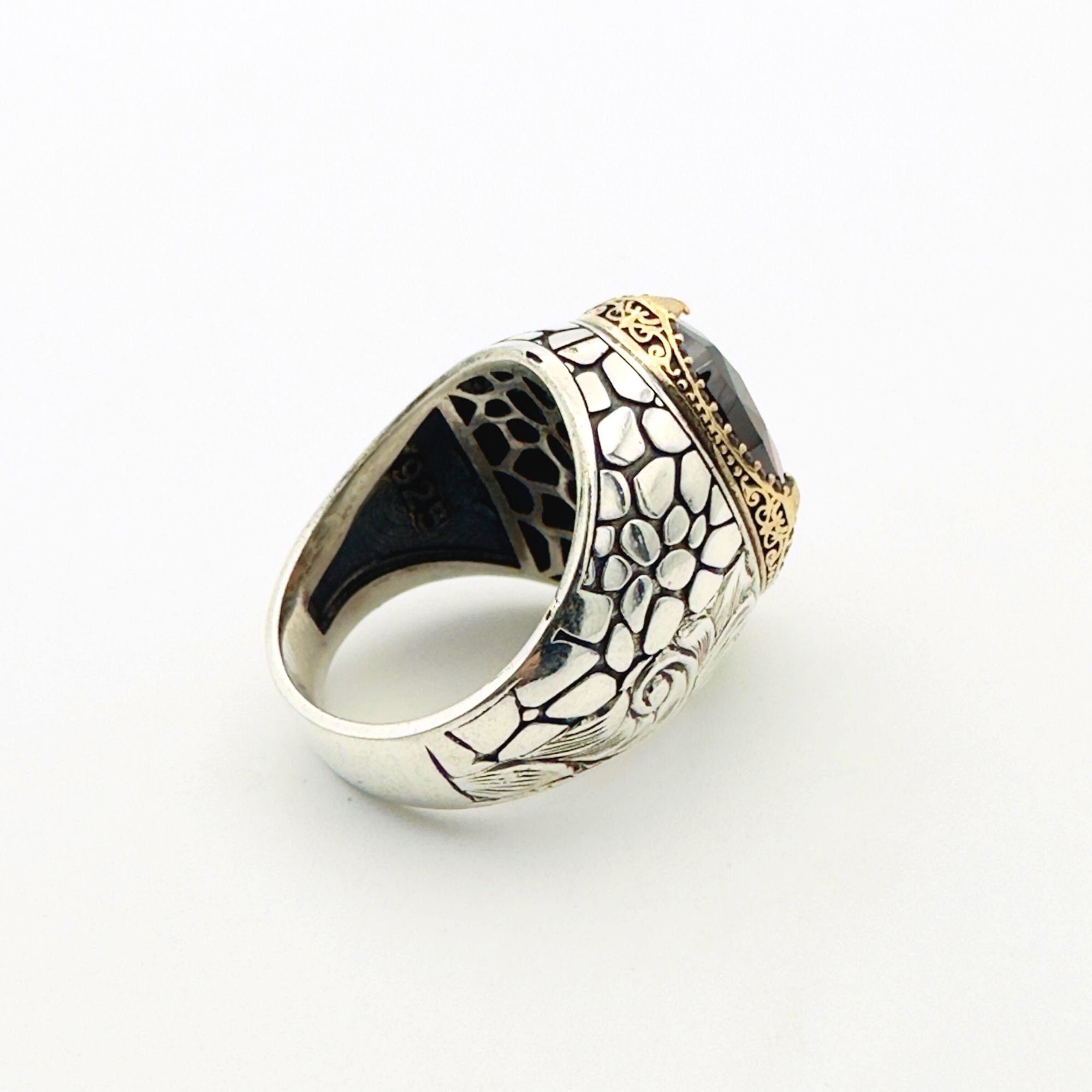 Authentic Turkish Men's Ruby Ring | Handcrafted 925 Sterling Silver Ottoman Jewelry