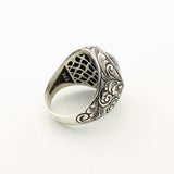 Handmade Men's Ruby Stone Silver Ring