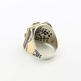 Men's Handmade Ottoman Style Ruby Ring - 925 Sterling Silver Gemstone Gift for Him