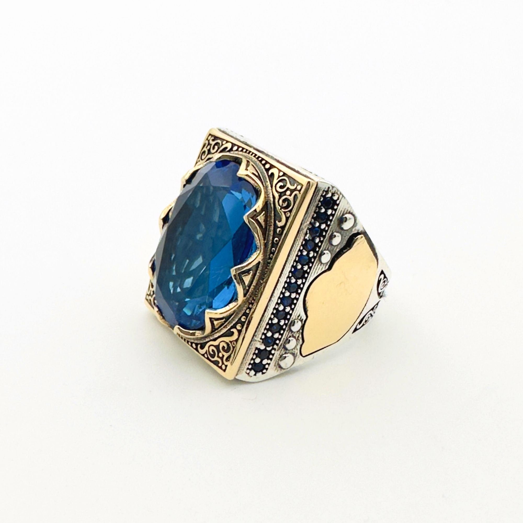 Men's Blue Sapphire Stone Ring