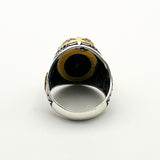 Handcrafted Men's Ottoman-Style 925 Sterling Silver Black Onyx Ring