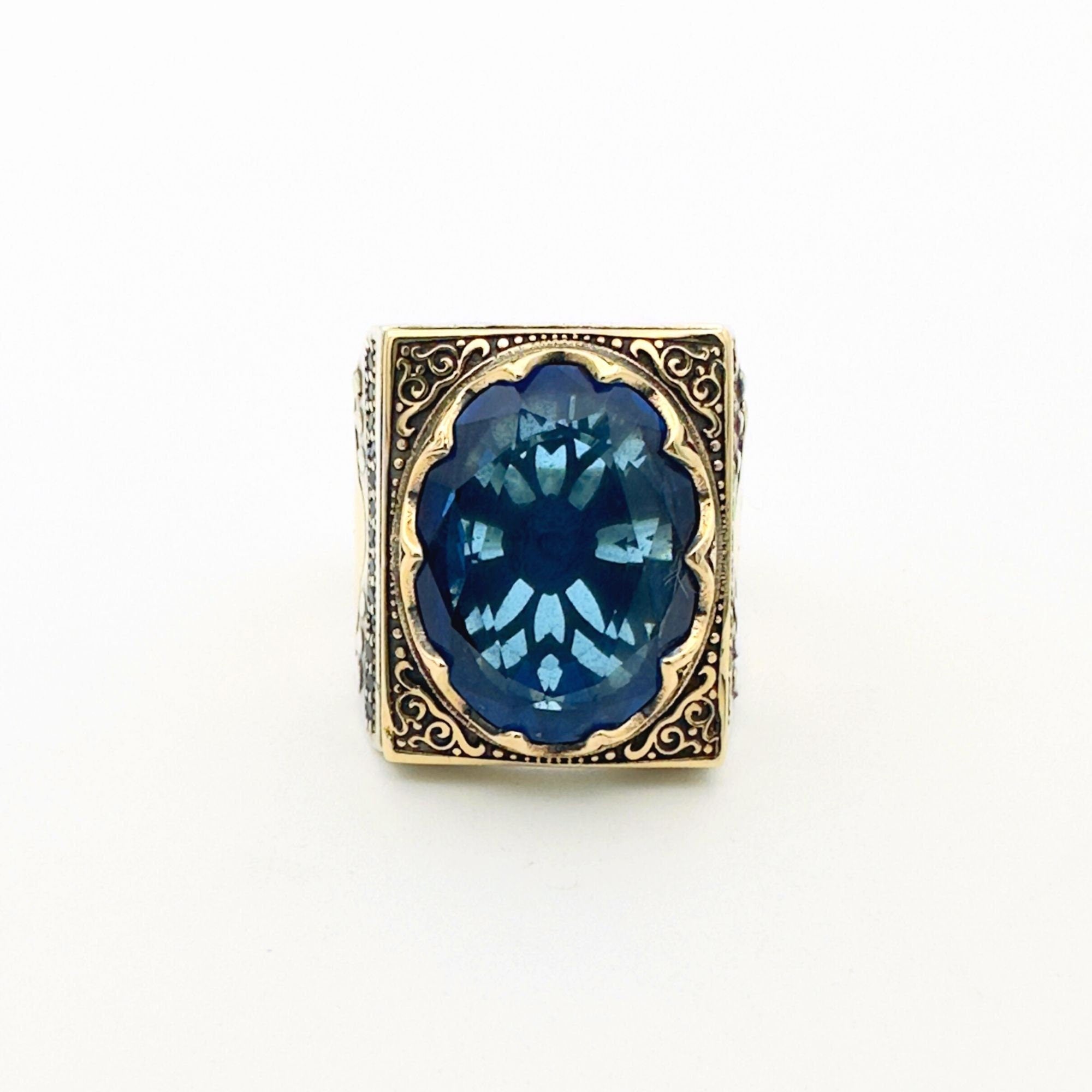 Men's Blue Sapphire Stone Ring
