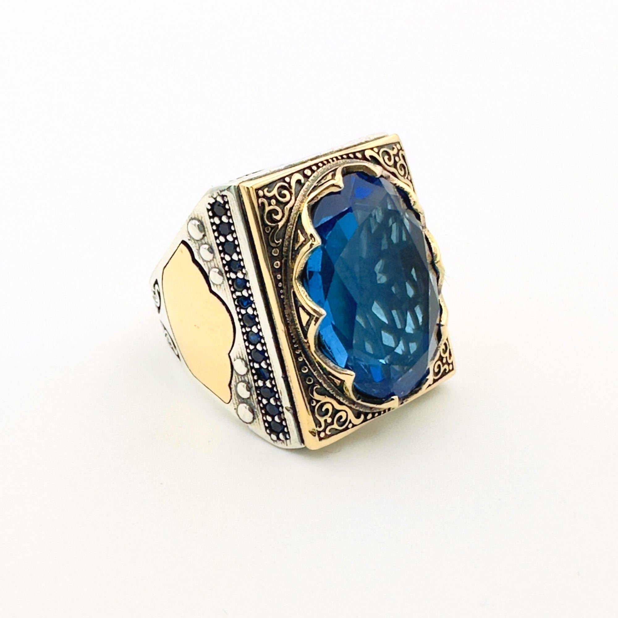 Men's Blue Sapphire Stone Ring