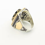 Men's Ottoman Style Blue Zircon 925 Sterling Silver Ring | Statement Gift for Him